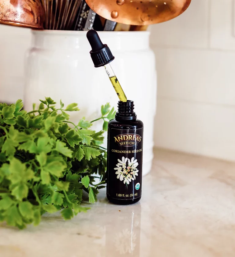 50ml Bottle of Organic Coriander Seed Oil with Dropper for easy ingestion of coriander oil